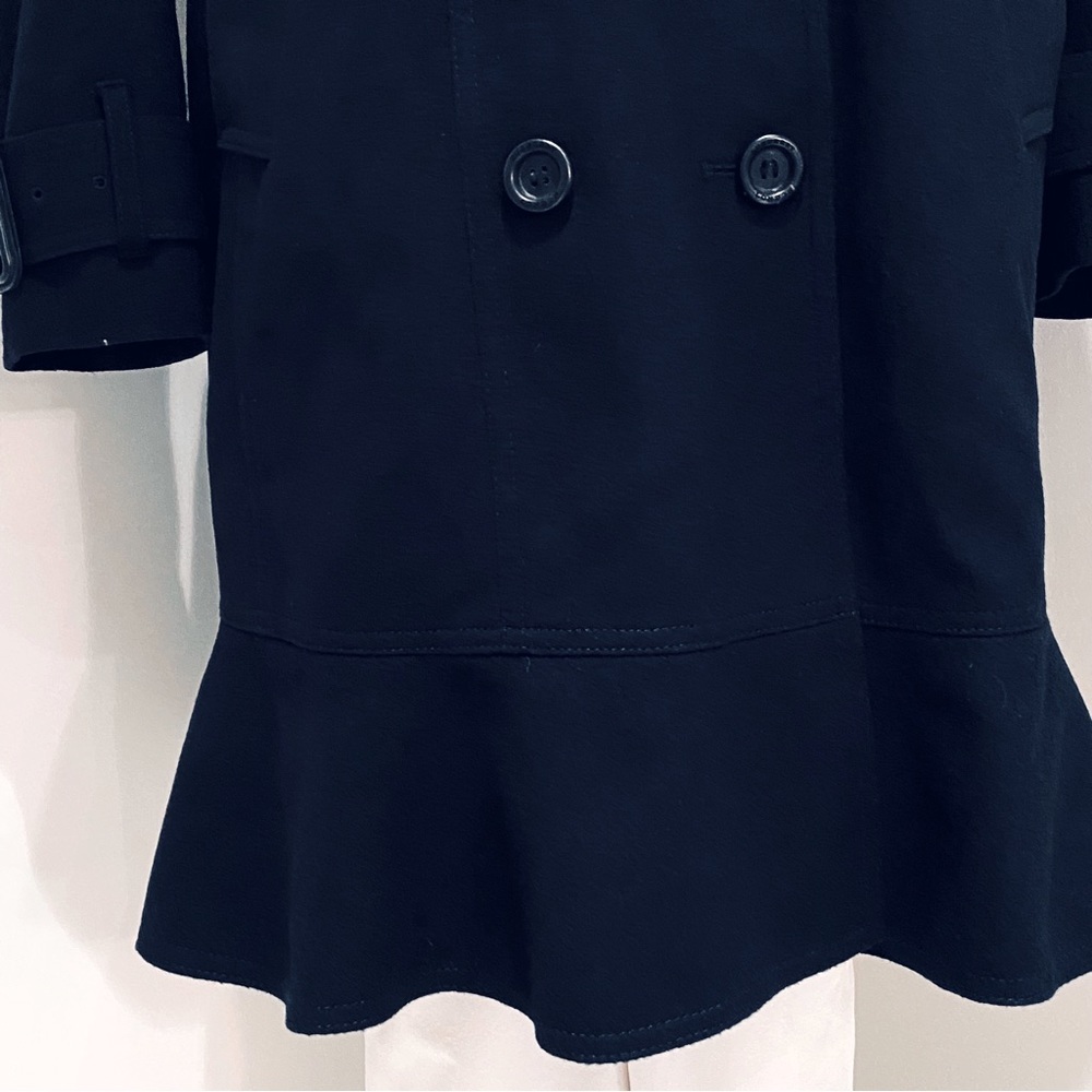BURBERRY LONDON LITTLETON WOOL RUFFLE HEM COAT. - Picture 7 of 13
